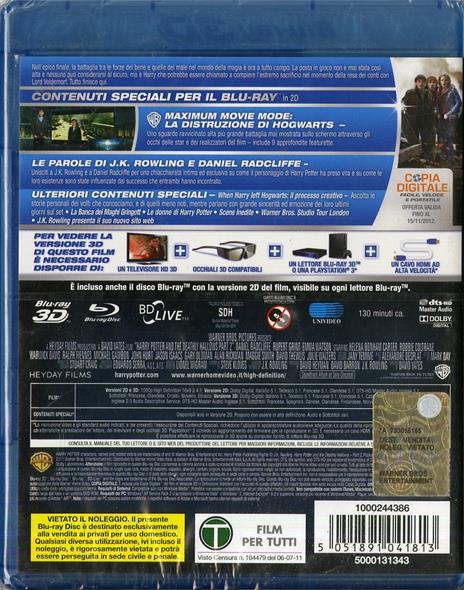 Harry Potter e i doni della morte. Parte 2. 3D (Blu-ray + Blu-ray 3D) di David Yates - 2