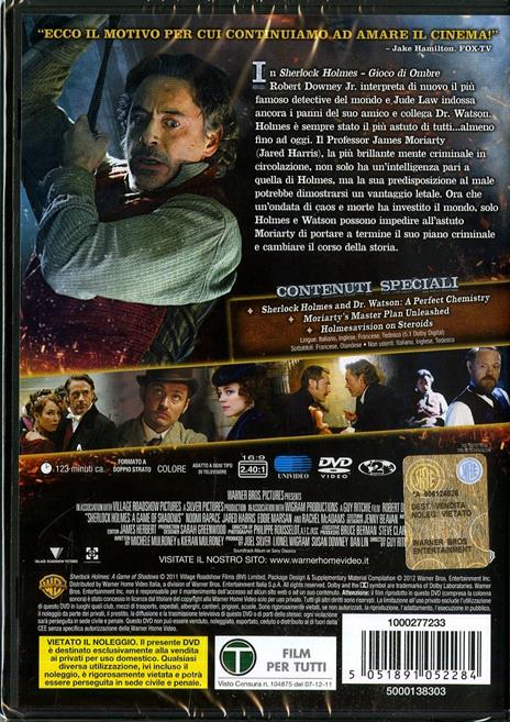 Sherlock Holmes. Gioco di ombre di Guy Ritchie - DVD - 2