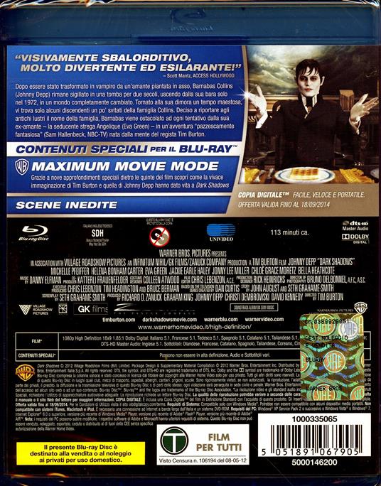 Dark Shadows di Tim Burton - Blu-ray - 2
