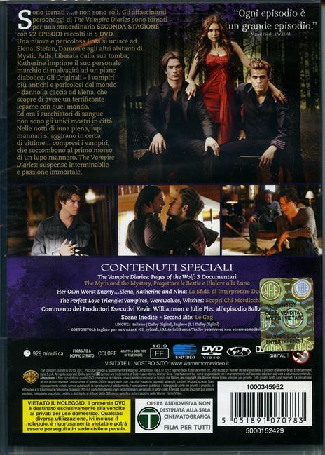 The Vampire Diaries. Stagione 2. Serie TV ita (5 DVD) di J. Miller Tobin,John Dahl,Patrick R. Norris,Rob Hardy - DVD - 2