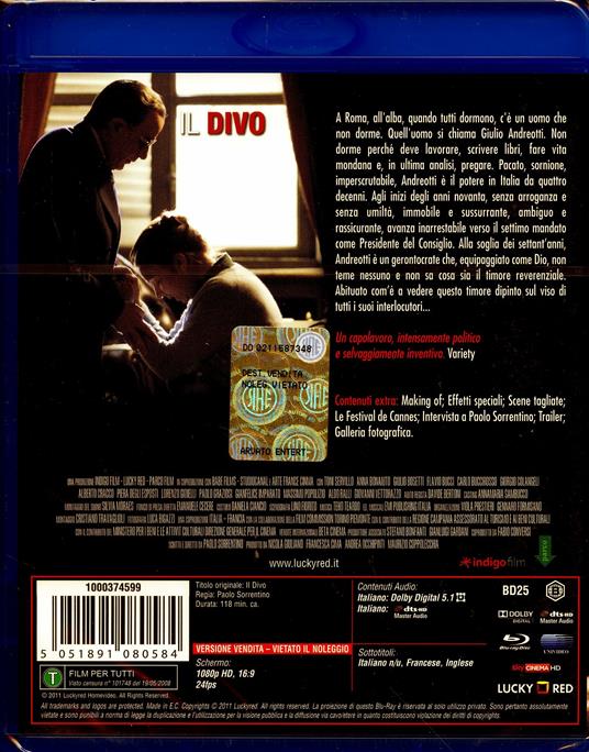 Il divo - Blu-ray - Film di Paolo Sorrentino Drammatico | IBS