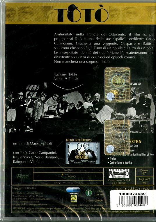 I due orfanelli di Mario Mattoli - DVD - 2