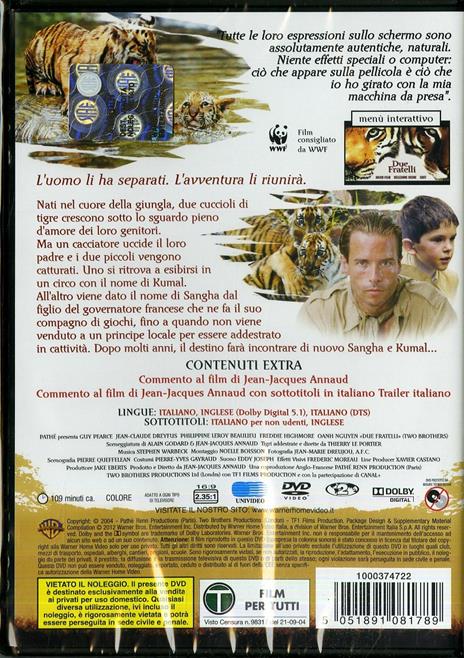 Due fratelli di Jean-Jacques Annaud - DVD - 2