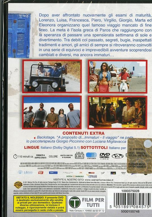 Immaturi. Il viaggio - DVD - Film di Paolo Genovese Commedia | IBS