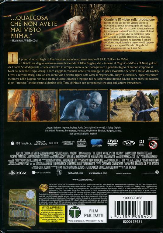 Lo Hobbit. Un viaggio inaspettato (2 DVD) - DVD - Film di Peter Jackson  Fantastico