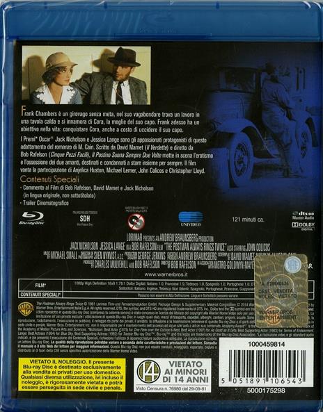 Il postino suona sempre due volte di Bob Rafelson - Blu-ray - 2