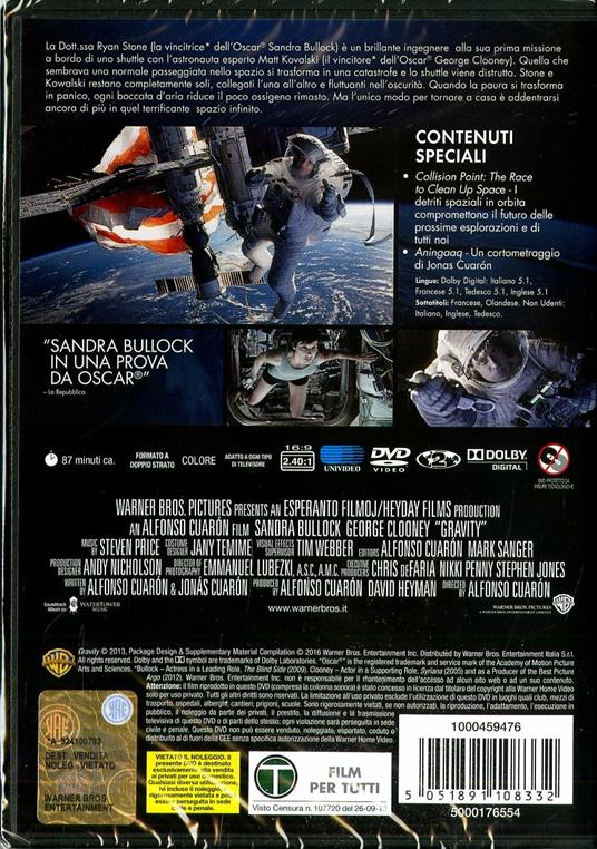 Gravity di Alfonso Cuaron - DVD - 2