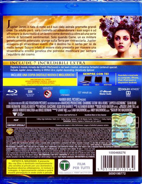 Jupiter. Il destino dell'universo di Andy Wachowski,Lana Wachowski - Blu-ray - 2