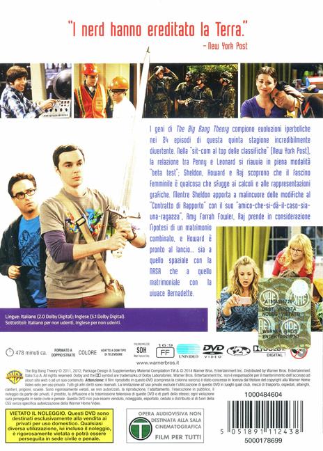 The Big Bang Theory. Stagione 5 (3 DVD) - DVD - Film di Mark Cendrowski ,  Peter Chakos Commedia | IBS