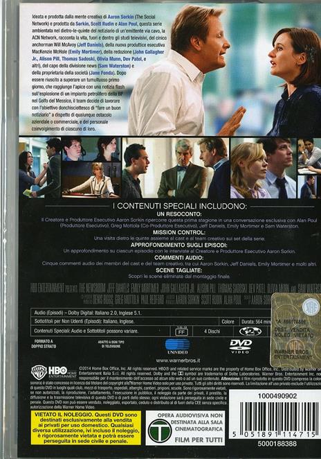 The Newsroom. Stagione 1 (4 DVD) di Alan Poul,Greg Mottola,Lesli Linka Glatter - DVD - 2