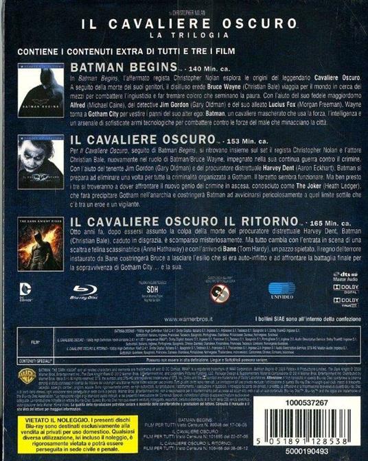 Cavaliere Oscuro. La trilogia (5 Blu-ray) - Blu-ray - Film di Christopher  Nolan Fantasy e fantascienza | IBS