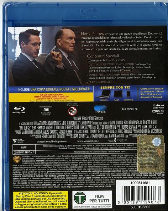 The Judge di David Dobkin - Blu-ray - 2