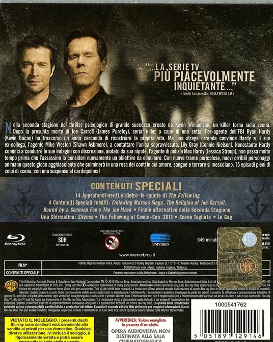 The Following. Stagione 2 (3 Blu-ray) di Marcos Siega,Joshua Butler,Liz Friedlander - Blu-ray - 2