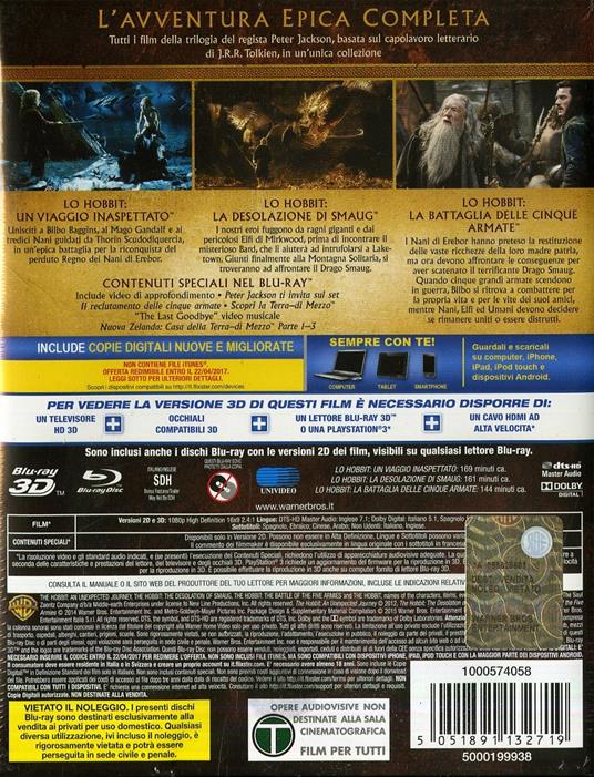 Hobbit + Il Signore degli Anelli. Le trilogie (6 DVD) - DVD - Film di Peter  Jackson Fantasy e fantascienza