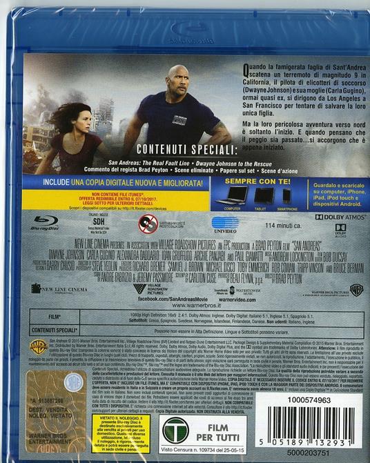 San Andreas di Brad Peyton - Blu-ray - 2