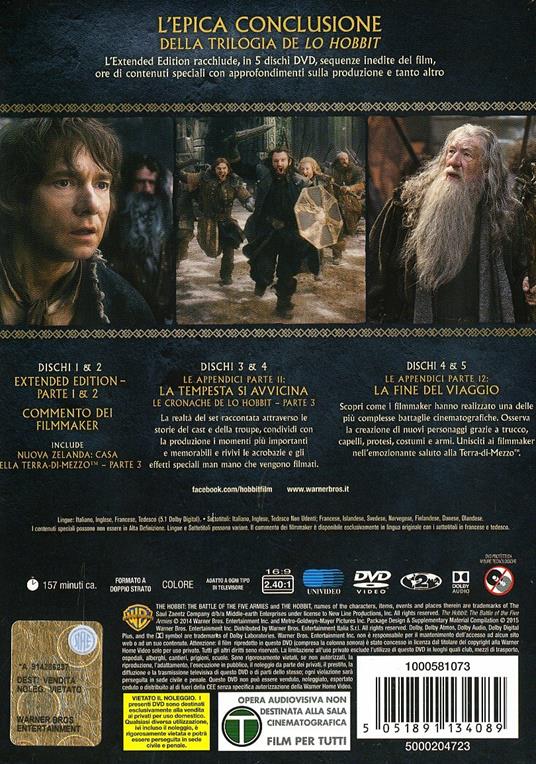 Lo Hobbit: La battaglia delle cinque armate - streaming