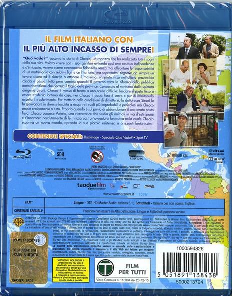 Quo vado? di Gennaro Nunziante - Blu-ray - 2