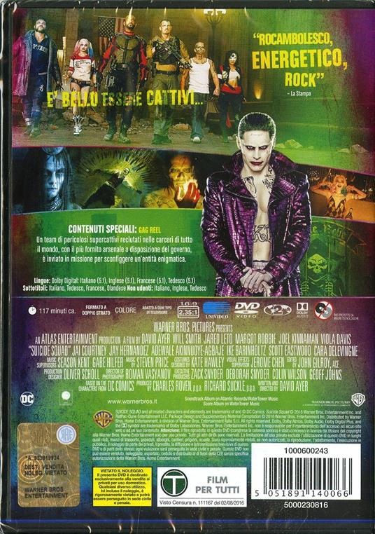 Suicide Squad (DVD) - DVD - Film di David Ayer Avventura | IBS