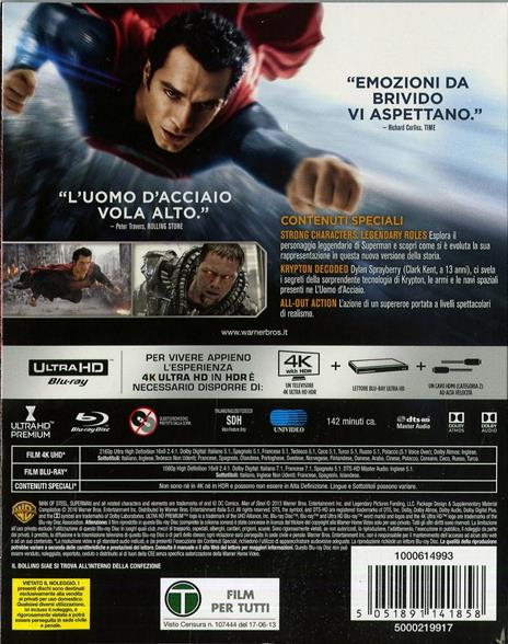 L' uomo d'acciaio (Blu-ray + Blu-ray 4K Ultra HD) di Zack Snyder - 2