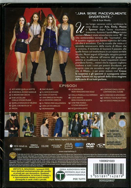 Pretty Little Liars. Stagione 3. Serie TV ita (5 DVD) di Norman Buckley,Ron Lagomarsino,Chad Lowe - DVD - 2