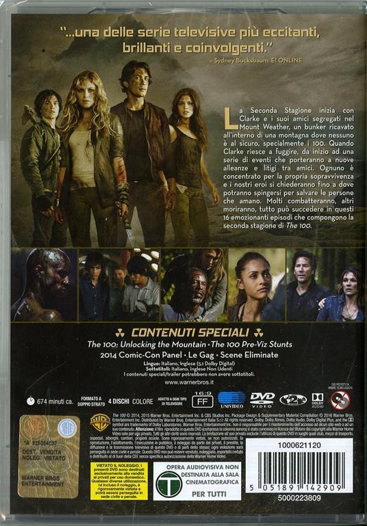 The 100. Stagione 2 (4 DVD) - DVD - Film di Dean White , Mairzee Almas  Fantastico | IBS