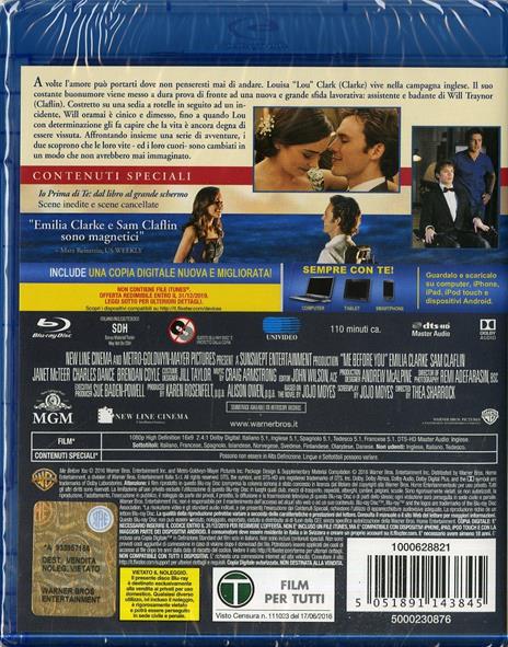 Io prima di te - DVD - Film di Thea Sharrock Drammatico