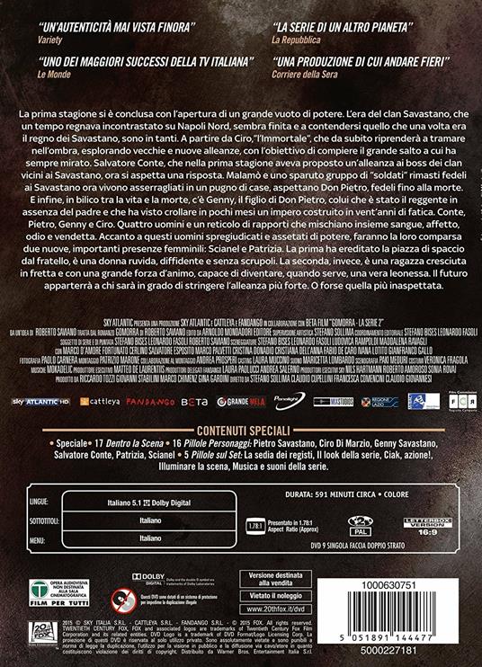 Gomorra la serie. Stagione 2. Stand Pack (4 DVD) - DVD - Film di Stefano  Sollima , Francesca Comencini Drammatico | IBS