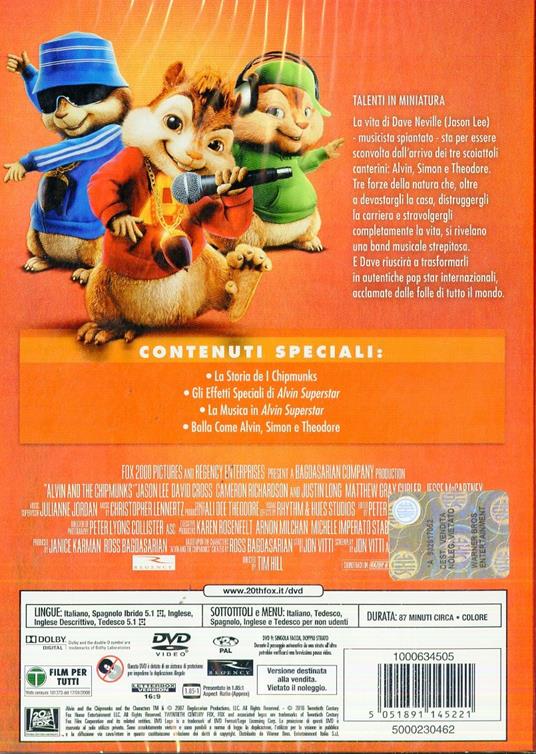 Alvin superstar - Talenti in miniatura [Blu-ray] [IT Import] von Tim Hill