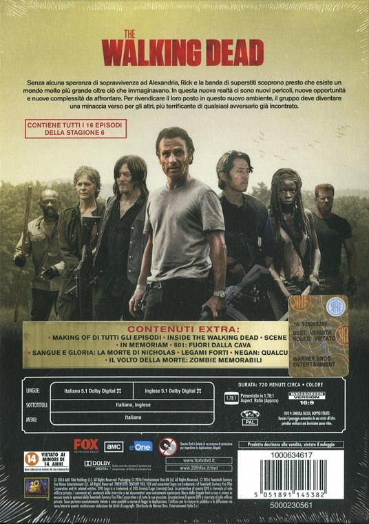 Walking Dead. Stagione 6. Serie TV ita (5 DVD) - DVD - Film di Greg  Nicotero , Jennifer Chambers Lynch Fantastico | IBS