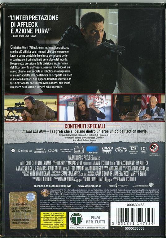 The Accountant (DVD) di Gavin O'Connor - DVD - 3