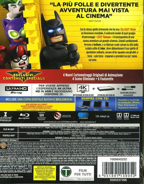 Lego Batman. Il film (Blu-ray + Blu-ray 4K Ultra HD) di Chris McKay - Blu-ray + Blu-ray Ultra HD 4K - 10