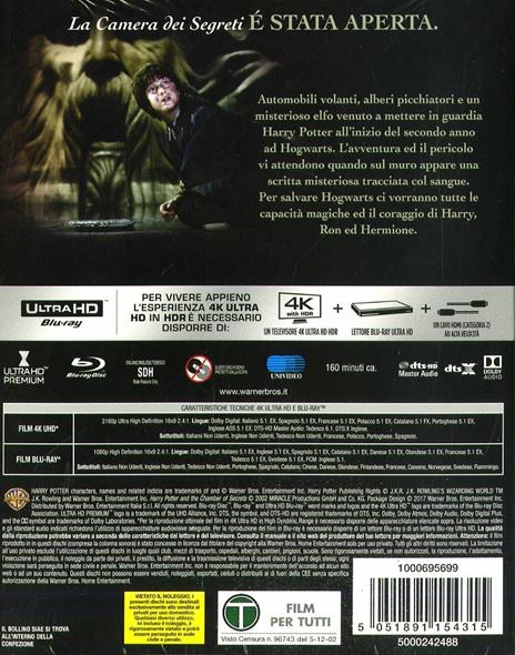 Harry Potter e la camera dei segreti (Blu-ray + Blu-ray 4K Ultra HD) di Chris Columbus - 2
