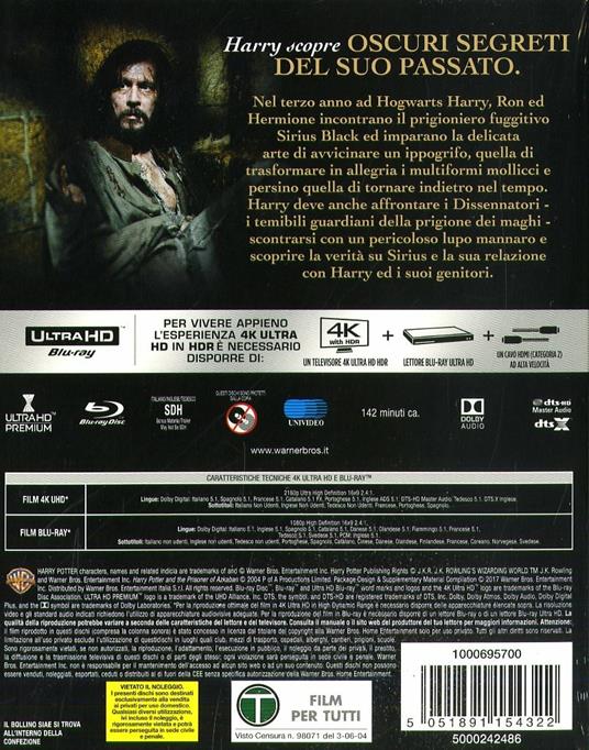 Harry Potter e il prigioniero di Azkaban (Blu-ray + Blu-ray 4K Ultra HD) di Alfonso Cuaron - 2