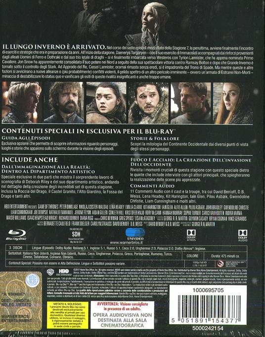 Il trono di spade. Game of Thrones. Stagione 7. Serie TV ita (Blu-ray) -  Blu-ray - Film di Alex Graves , Daniel Minahan Fantastico