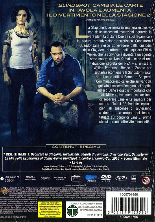 Blindpot. Stagione 2. Serie Tv ita (5 DVD) di Marcos Siega,Mark Pellington,Karen Gaviola,David McWhirter,Steve Shill - DVD - 2