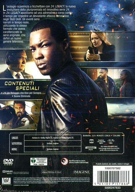 24: Legacy. Stagione 1. Serie TV ita (4 DVD) di on Cassar,Stephen Hopkins,Nelson McCormick - DVD - 2