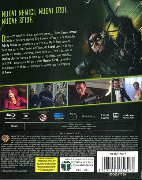 Arrow. Stagione 4. Serie TV ita (4 Blu-ray) di John Behring,Michael Schultz,Guy Norman Bee - Blu-ray - 2