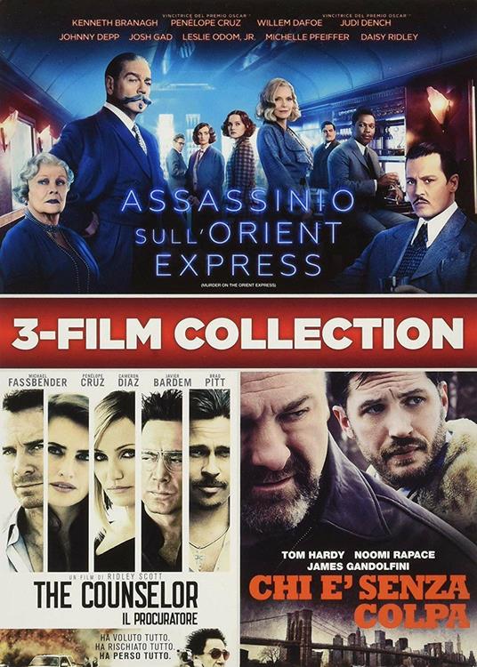 Assassinio sull'Orient Express - The Counselor - The Drop (3 DVD) di Kenneth Branagh,Michael R. Roskam - DVD