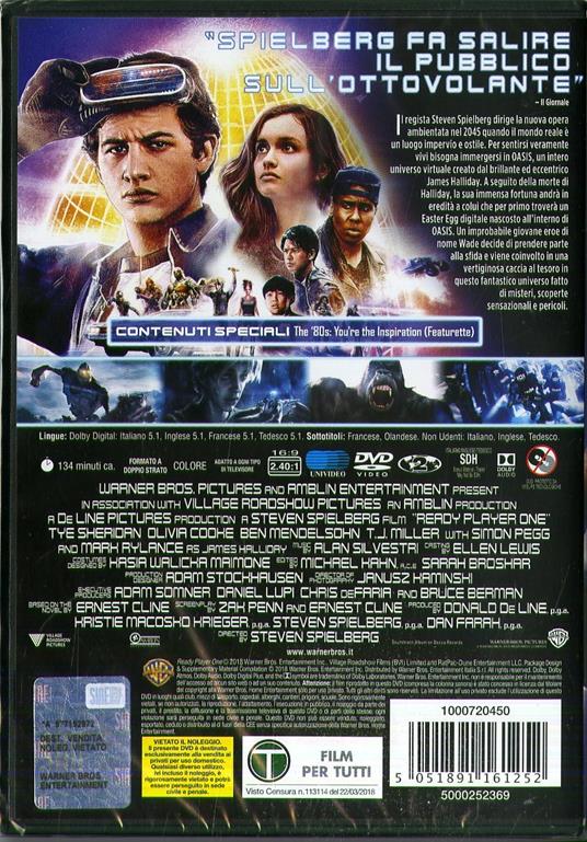 Ready Player One (DVD) di Steven Spielberg - DVD - 8