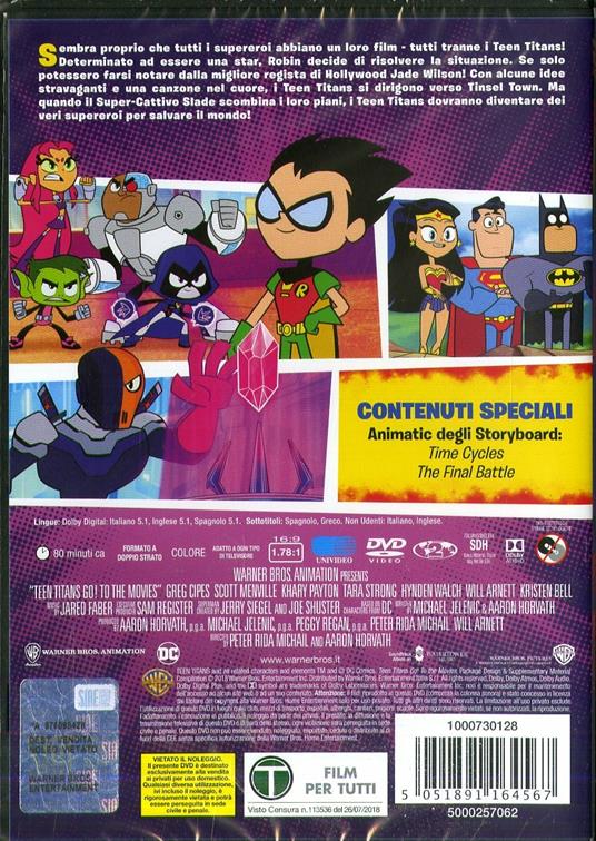 Teen Titans Go! Il film (DVD) - DVD - Film di Aaron Horvath , Peter Rida  Michail Animazione | IBS