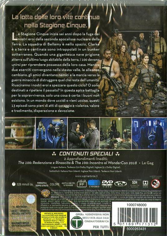 The 100. Stagione 5. Serie TV ita (3 DVD) di Dean White,P.J. Pesce,Mairzee Almas,Omar Madha - DVD - 2