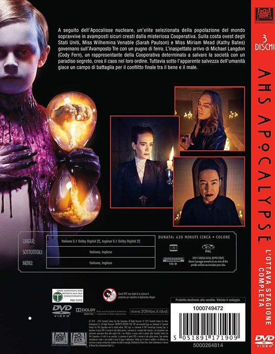 American Horror Story. Stagione 8. Apocalypse. Serie TV ita (DVD) di Bradley Buecker,Jennifer Lynch,Loni Peristere,Sheree Folkson - DVD - 2