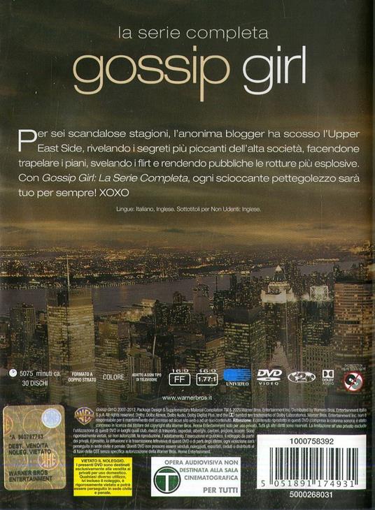 Gossip Girl. La serie completa. Stagioni 1-6. Serie TV ita (30 DVD) - DVD -  Film di Mark Piznarski , Norman Buckley Commedia