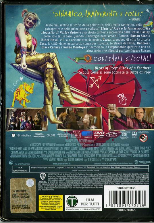 Birds of Prey e la fantasmagorica rinascita di Harley Quinn (DVD) di Cathy Yan - DVD - 2