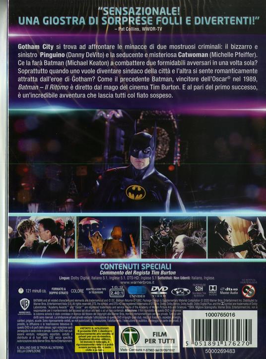 Batman. Il ritorno. Collezione DC Comics (DVD) - DVD - Film di Tim Burton  Avventura