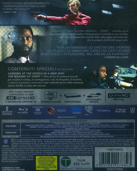 Tenet (Blu-ray + Blu-ray Ultra HD 4K) di Christopher Nolan - Blu-ray + Blu-ray Ultra HD 4K - 2