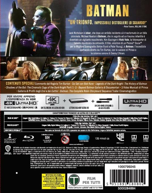Batman. Titans of Cult (Blu-ray + Blu-ray Ultra HD 4K) di Tim Burton - Blu-ray + Blu-ray Ultra HD 4K - 6