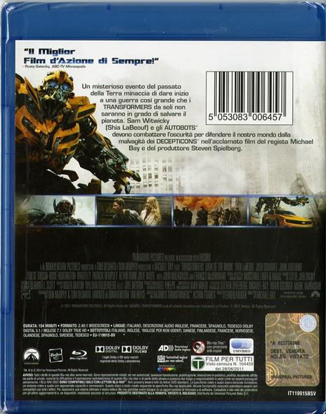 (BLU-RAY) TRANSFORMERS 3 - O LADO OCULTO DA LUA - Michael Bay - DVD