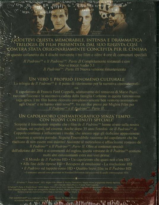 Padrino. Edizione da collezione restaurata da Coppola (4 Blu-ray) - Blu-ray  - Film di Francis Ford Coppola Drammatico