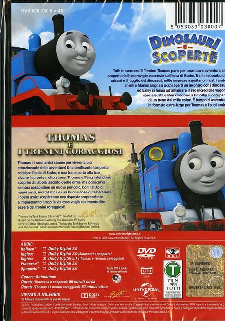 Il trenino Thomas. Dinosauri e scoperte. Thomas e i trenini coraggiosi - DVD  - Film di David Baas , John Gilluley Animazione | IBS